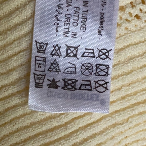 NWT. Zara Light Yellow Knit Long Pointelle Jumpsuit. Size L. - Picture 6 of 6